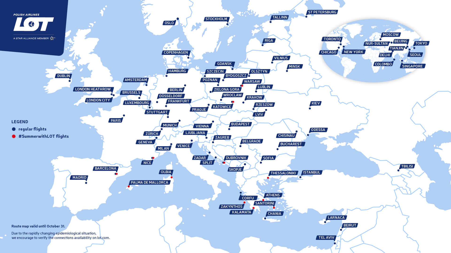 Mapa destinacija, Varšava